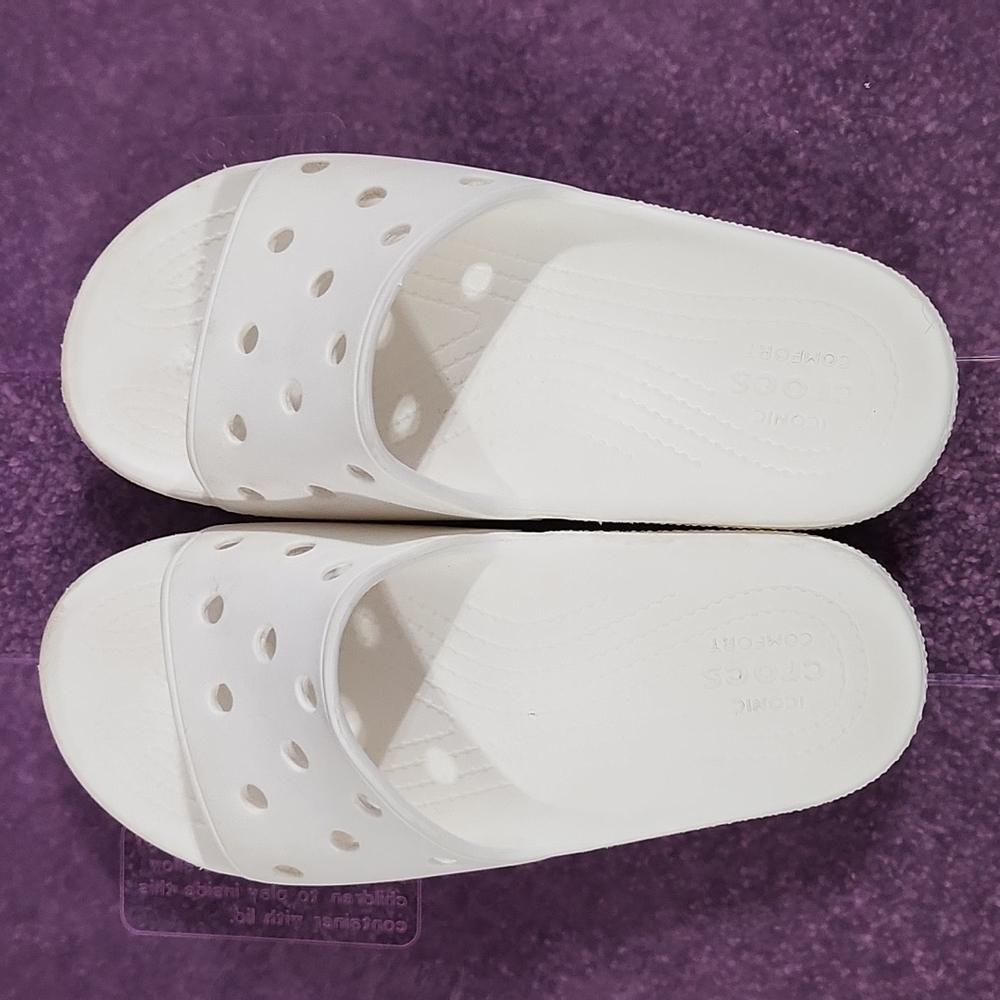 White Croc Sandals